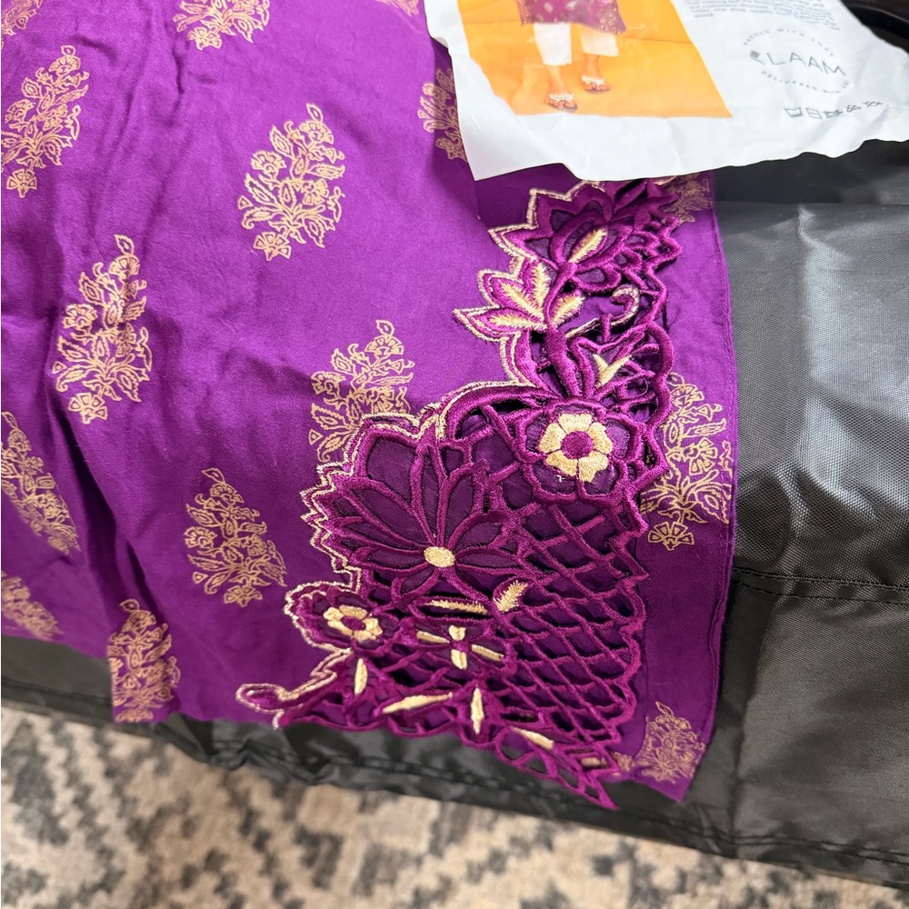 New XL Pakistani Designer Purple Dress - Picture 4 of 10
